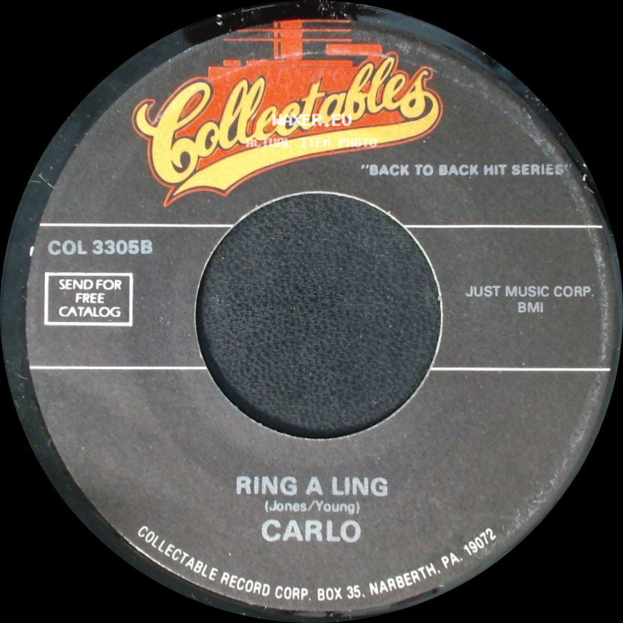 The Belmonts / Carlo - We Belong Together / Ring A Ling side B