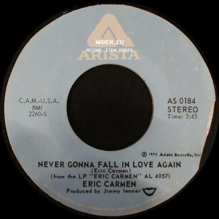 Eric Carmen - Never Gonna Fall In Love Again / No Hard Feelings side A
