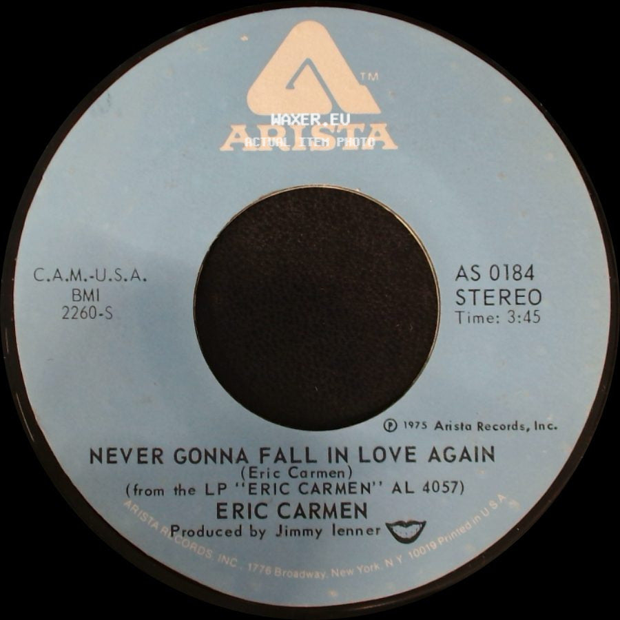 Eric Carmen - Never Gonna Fall In Love Again / No Hard Feelings side A