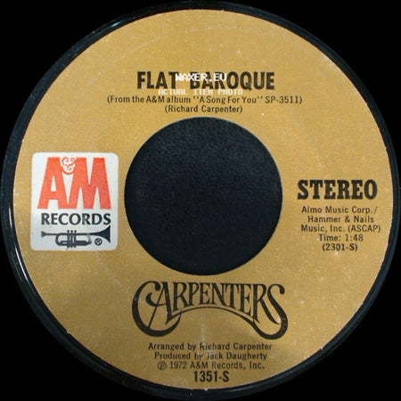 Carpenters - Flat Baroque / It's Going To Take Some Time side A