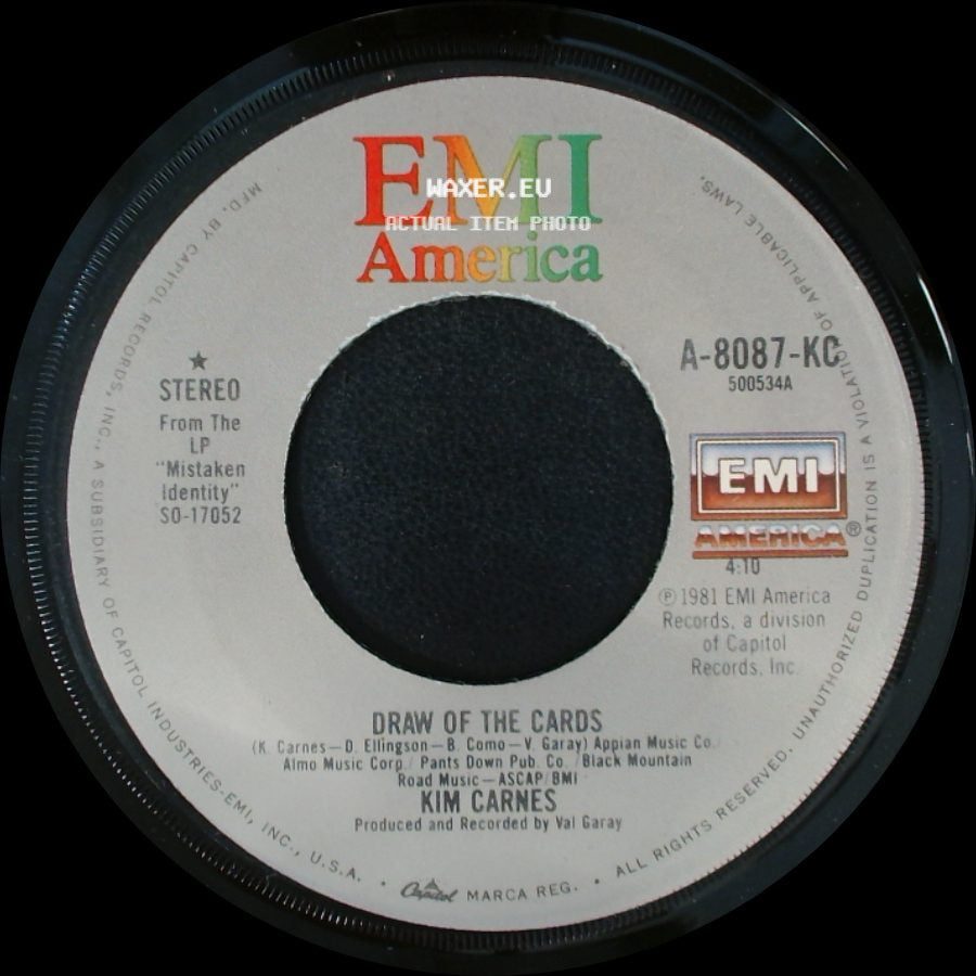 Kim Carnes - Draw Of The Cards / Break The Rules Tonite (Out Of School) side A
