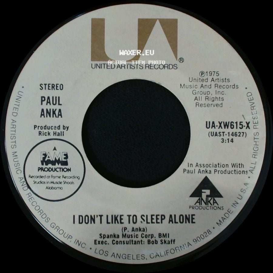 Paul Anka - I Don't Like To Sleep Alone / How Can Anything Be Beautiful—After You side A