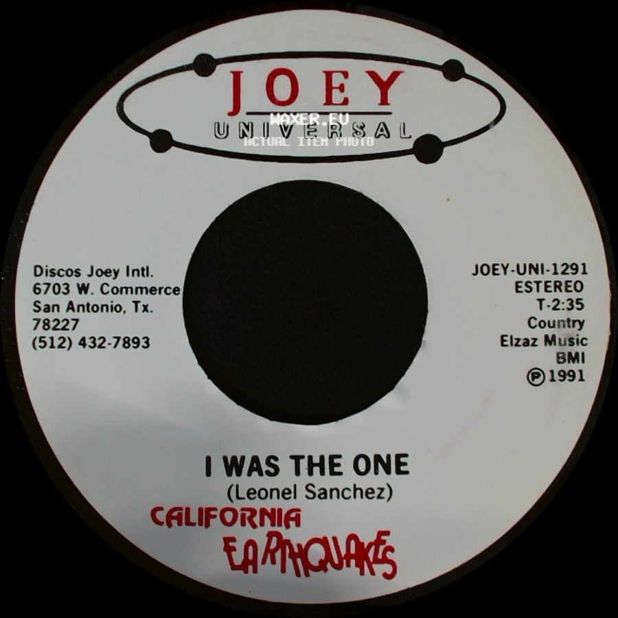 California Earthquakes - I Was The One / I Was The One side B
