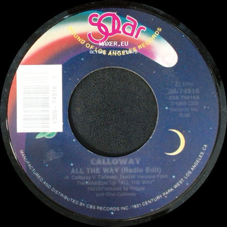 Calloway - All The Way (Radio Edit) / All The Way (One Way Dub) side A