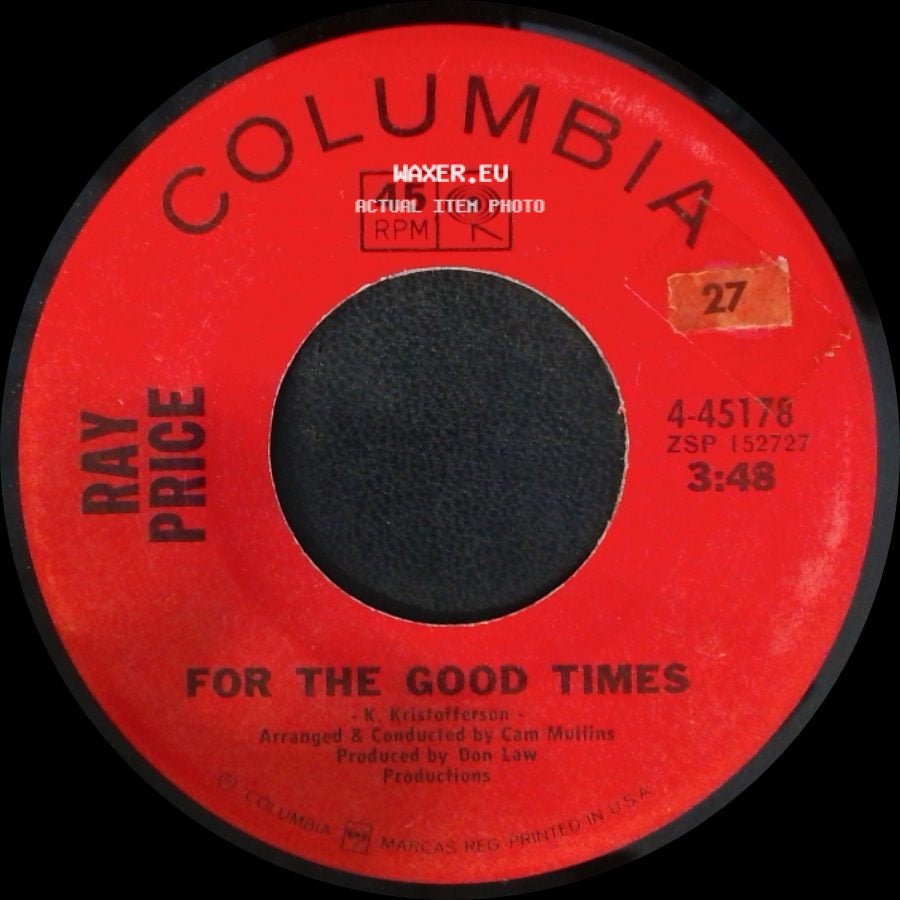 Ray Price - Grazin' In Greener Pastures / For The Good Times side B