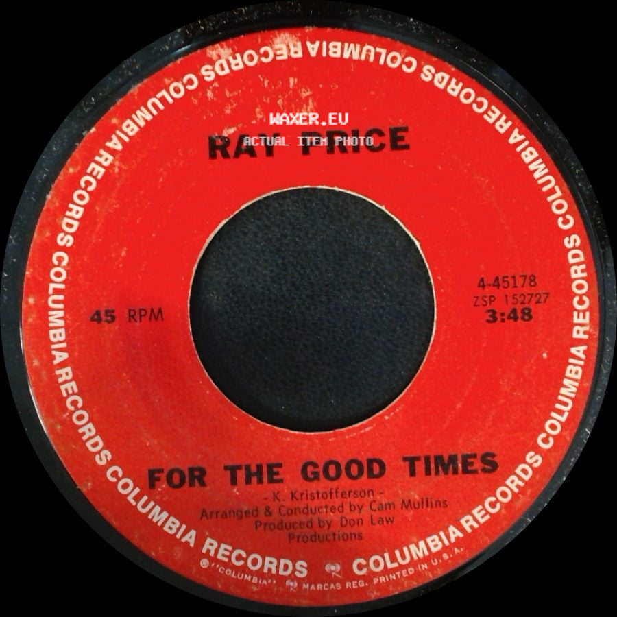Ray Price - Grazin' In Greener Pastures / For The Good Times side B