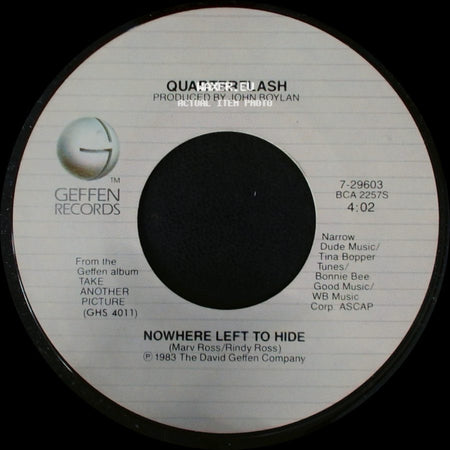 Quarterflash - Take Me To Heart / Nowhere Left To Hide side B