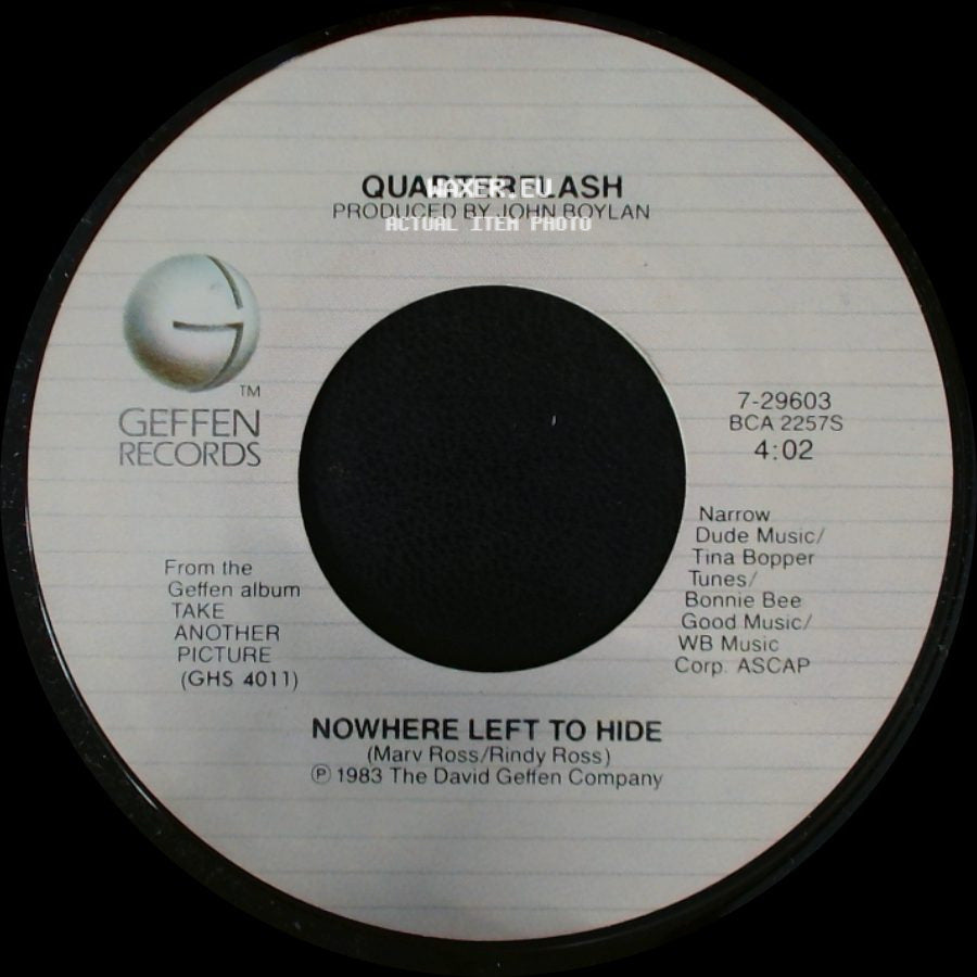 Quarterflash - Take Me To Heart / Nowhere Left To Hide side B