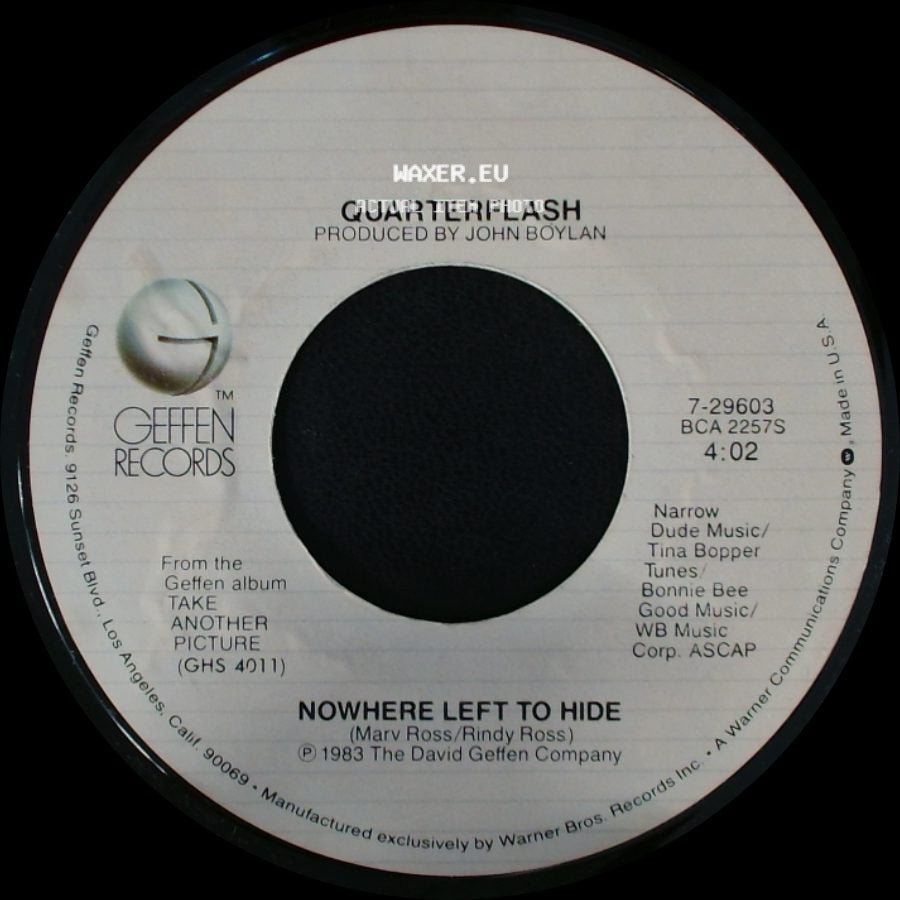 Quarterflash - Take Me To Heart / Nowhere Left To Hide side B