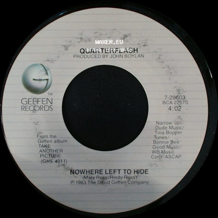 Quarterflash - Take Me To Heart / Nowhere Left To Hide side B