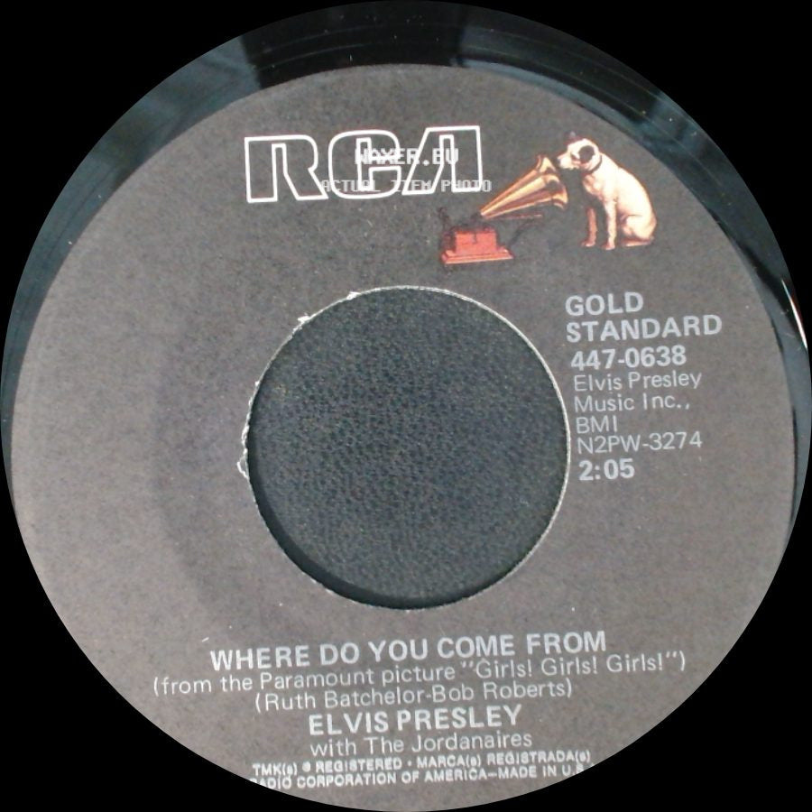 Elvis Presley With The Jordanaires / Elvis Presley - Where Do You Come From / Return To Sender side A