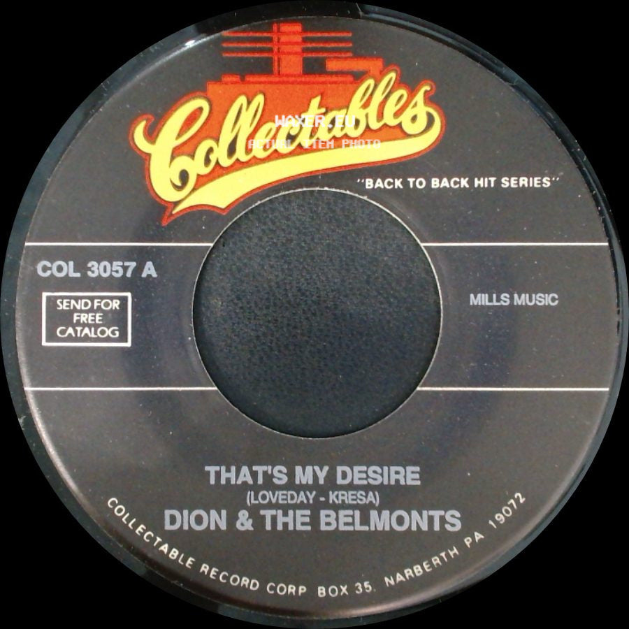 Dion & The Belmonts - That's My Desire / When You Wish Upon A Star side A