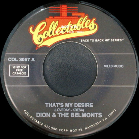 Dion & The Belmonts - That's My Desire / When You Wish Upon A Star side A