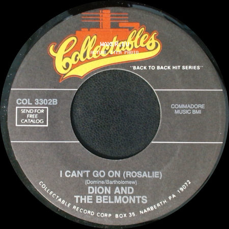Dion And The Belmonts - In The Still Of The Night / I Can't Go On (Rosalie) side B