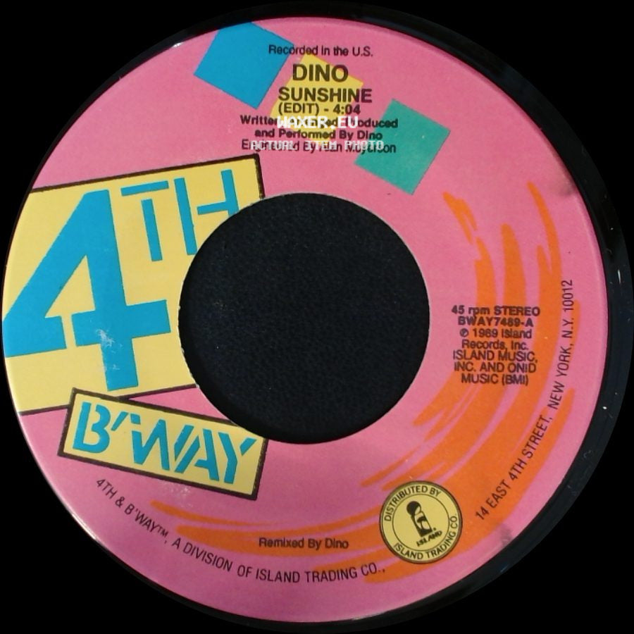 Dino - Sunshine (Instrumental) / Sunshine (Edit) side B