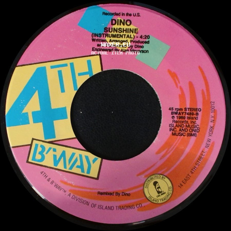 Dino - Sunshine (Instrumental) / Sunshine (Edit) side A