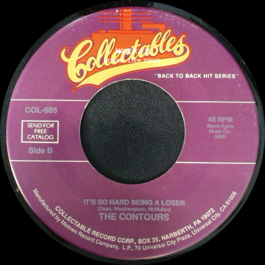 The Contours - Just A Little Misunderstanding / It's So Hard Being A Loser side B