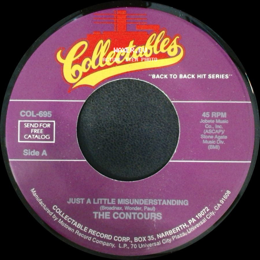 The Contours - Just A Little Misunderstanding / It's So Hard Being A Loser side A