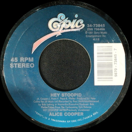 Alice Cooper - It Rained All Night / Hey Stoopid side B