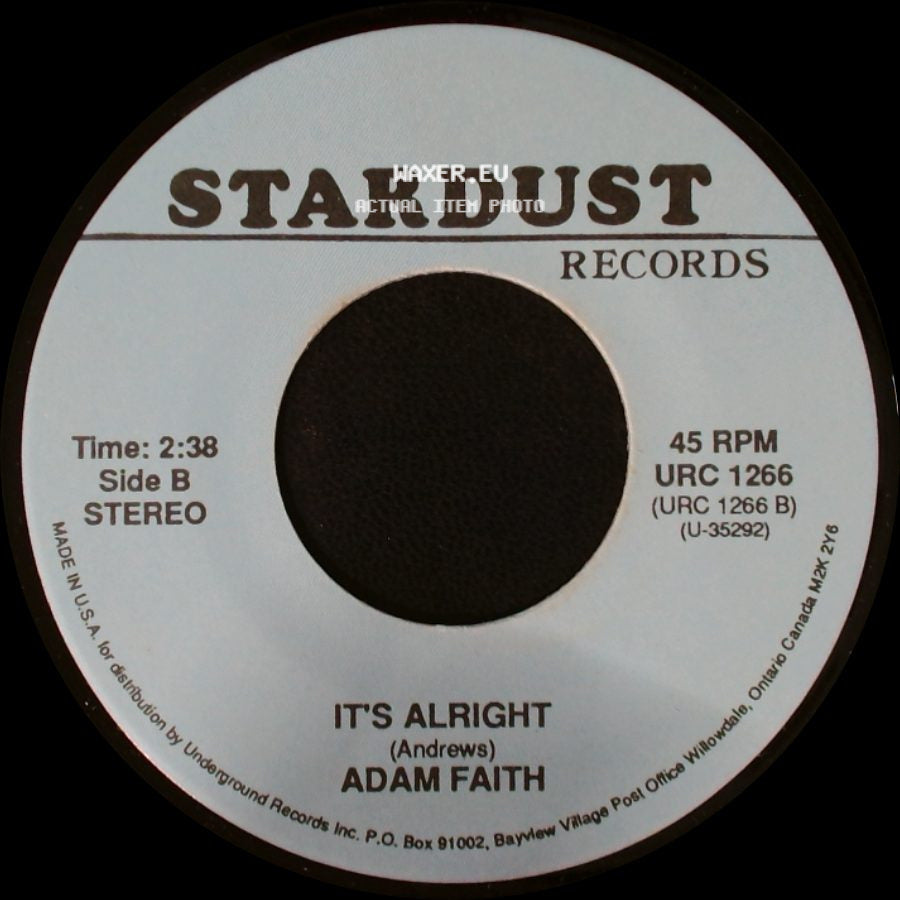 The Clovers / Adam Faith - Love Potion No. 9 / It's Alright side B