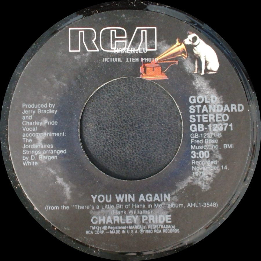 Charley Pride - Honky Tonk Blues / You Win Again side B
