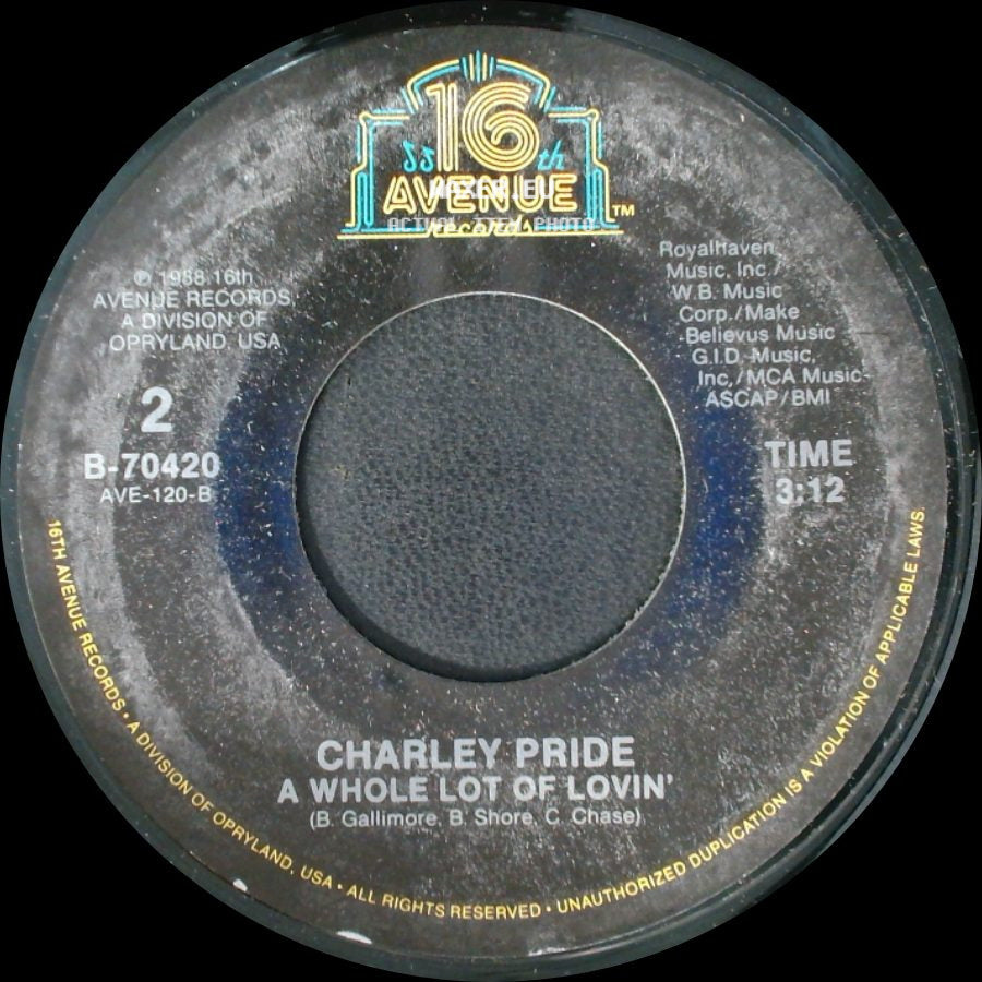 Charley Pride - Where Was I / A Whole Lot Of Lovin' side B