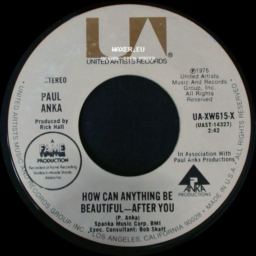 Paul Anka - I Don't Like To Sleep Alone / How Can Anything Be Beautiful - After You side B