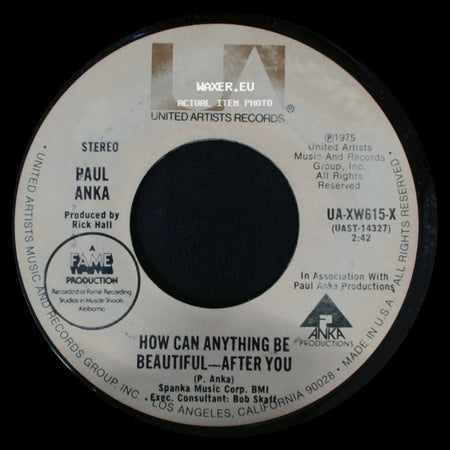 Paul Anka - I Don't Like To Sleep Alone / How Can Anything Be Beautiful - After You side B
