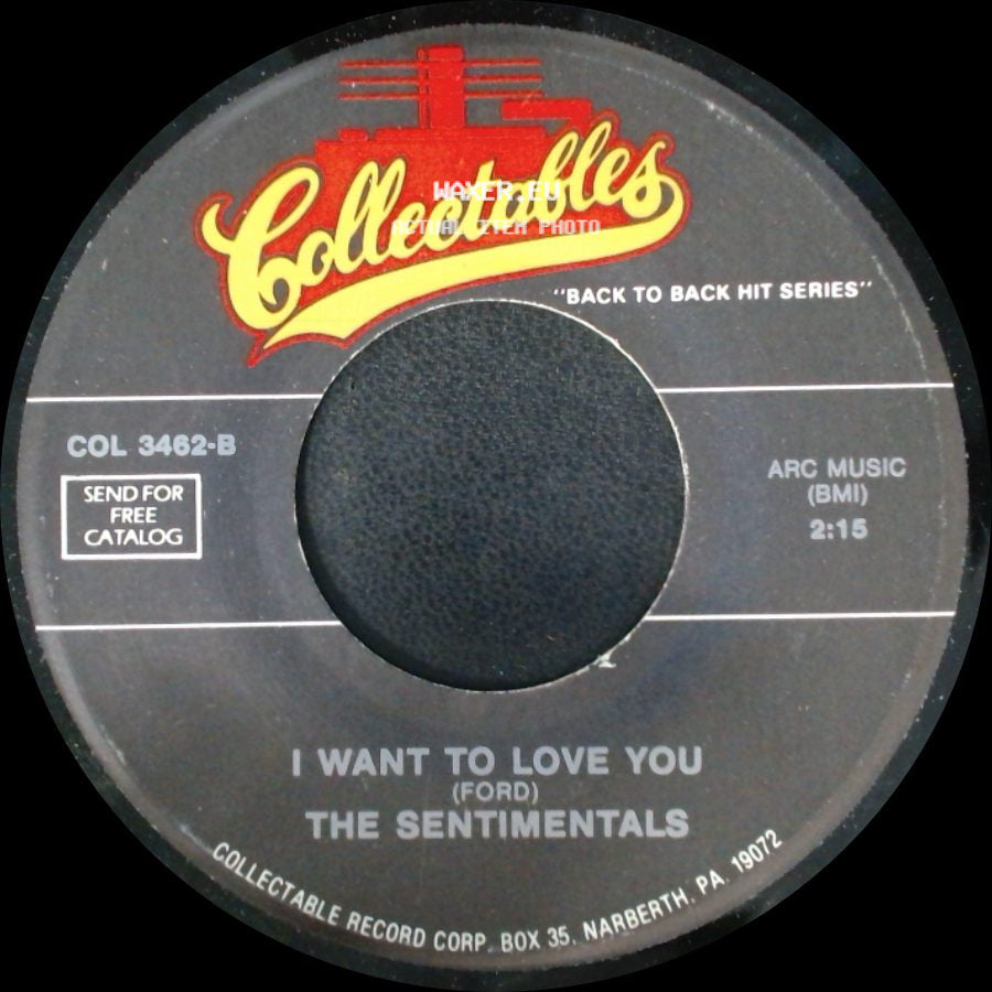 The Sentimentals / The Blue Jays - I Want To Love You / The White Cliffs Of Dover side A