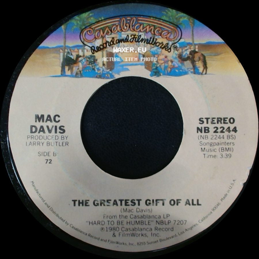 Mac Davis - It's Hard To Be Humble / The Greatest Gift Of All side B