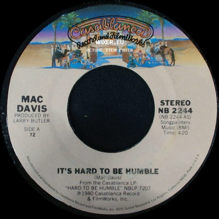 Mac Davis - It's Hard To Be Humble / The Greatest Gift Of All side A