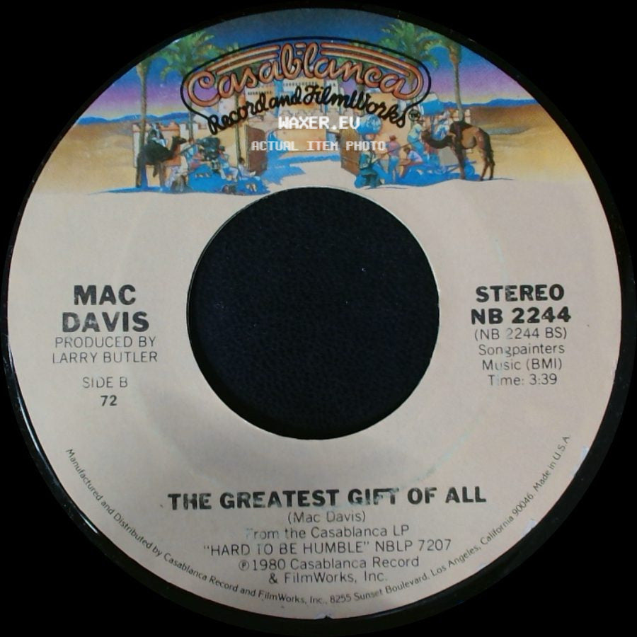 Mac Davis - It's Hard To Be Humble / The Greatest Gift Of All side B