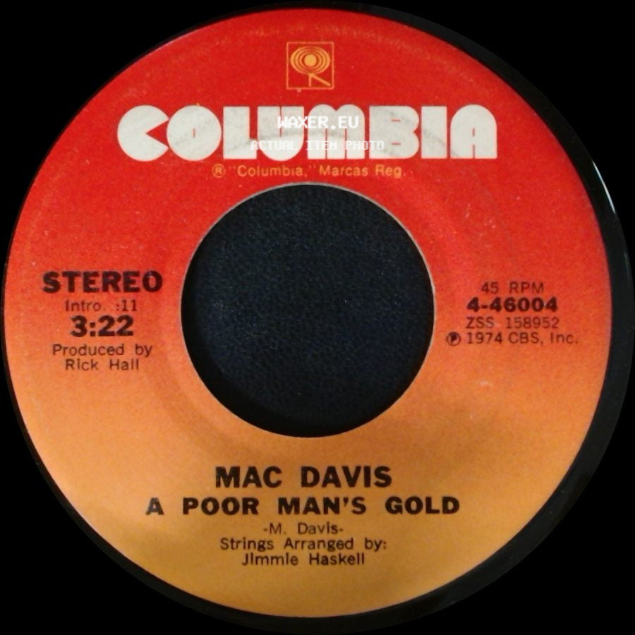 Mac Davis - A Poor Man's Gold / One Hell Of A Woman side A