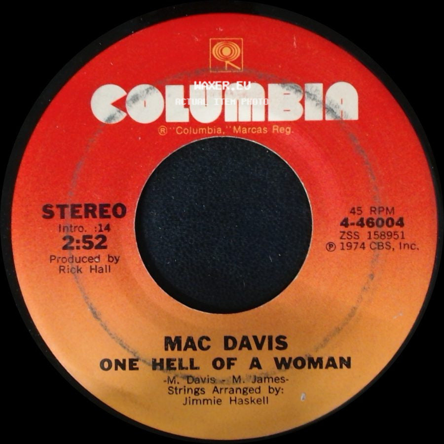 Mac Davis - A Poor Man's Gold / One Hell Of A Woman side B