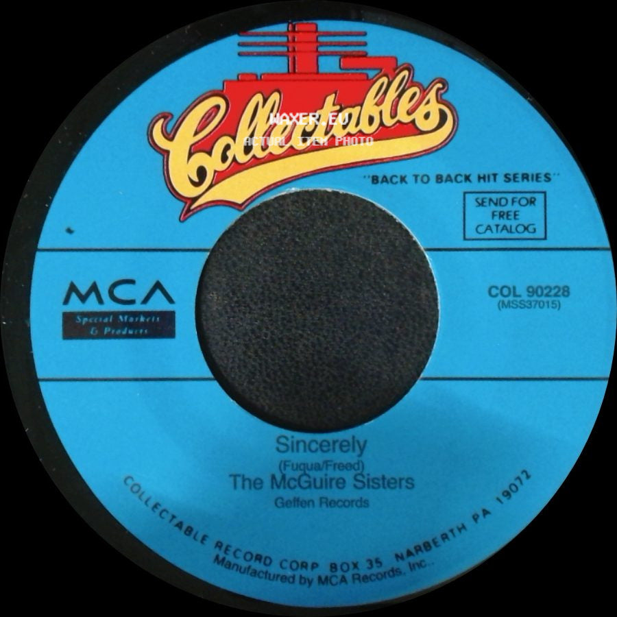 The Mcguire Sisters - Sincerely / Sugar Time side A