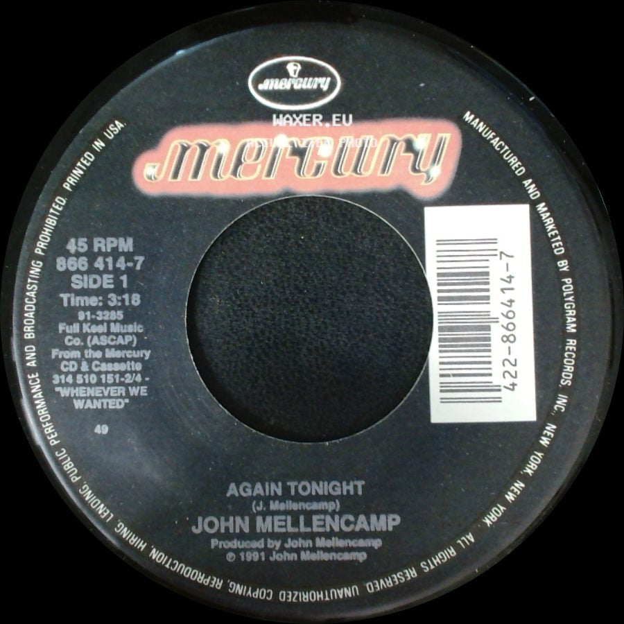 John Mellencamp - Again Tonight / Get A Leg Up (Live) side A