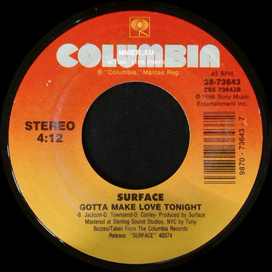 Surface - Gotta Make Love Tonight / Never Gonna Let You Down side A