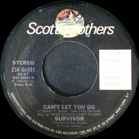 Survivor - Can't Let You Go / Is This Love side A
