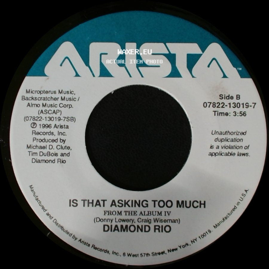 Diamond Rio - It's All In Your Head / Is That Asking Too Much side B