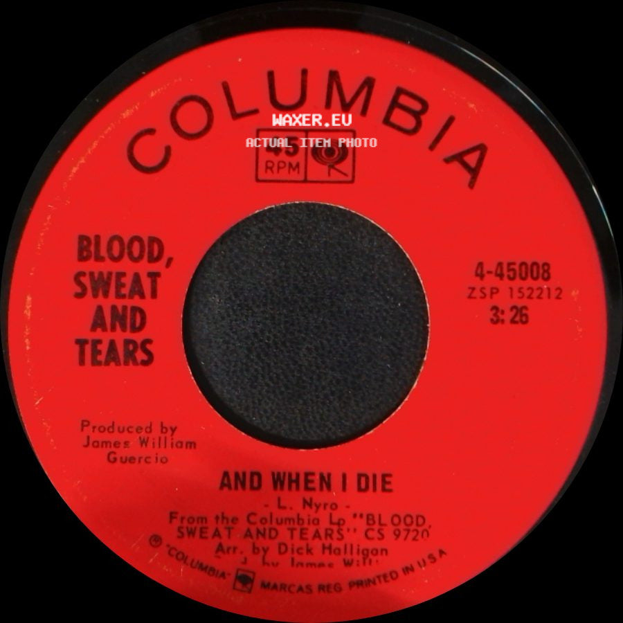 Blood, Sweat And Tears - Sometimes In Winter / And When I Die side B