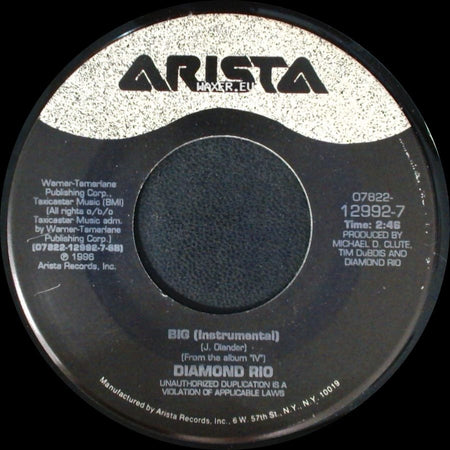 Diamond Rio - That's What I Get For Lovin' You / Big (Instrumental) side B