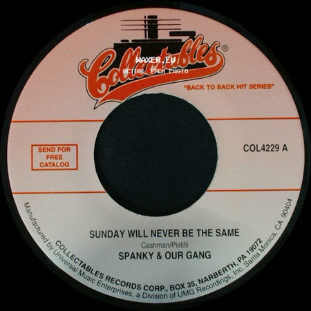 Spanky & Our Gang - Like To Get To Know You / Sunday Will Never Be The Same side B