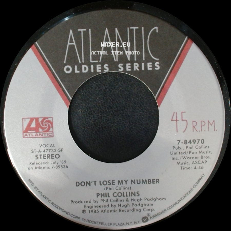 Phil Collins - Don't Lose My Number / Sussudio side A