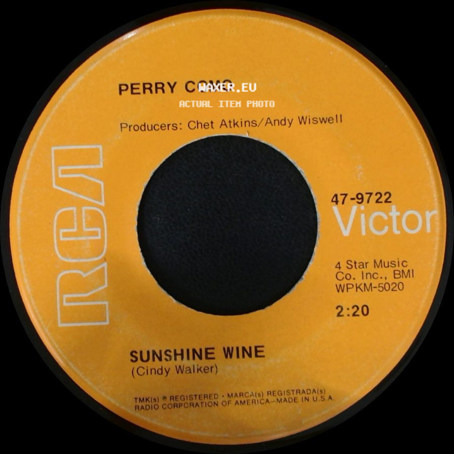 Perry Como - Sunshine Wine / Seattle side A