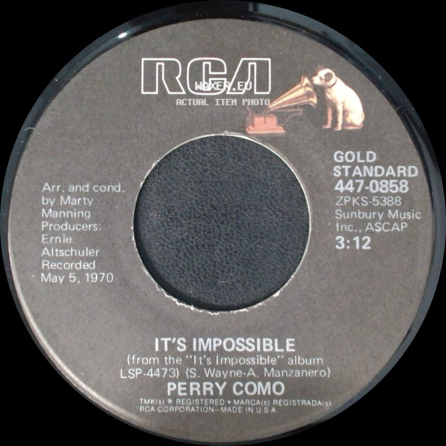 Perry Como - It's Impossible / Seattle side A