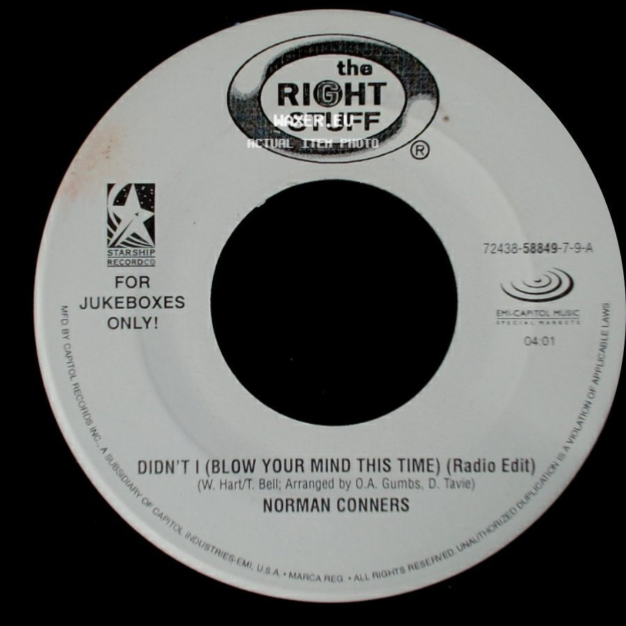Norman Conners - Didn't I (Blow Your Mind This Time) (Radio Edit) / River Of Love (Single Edit) side A