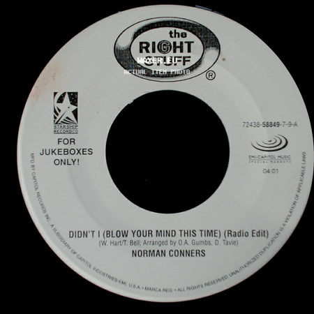 Norman Conners - Didn't I (Blow Your Mind This Time) (Radio Edit) / River Of Love (Single Edit) side A