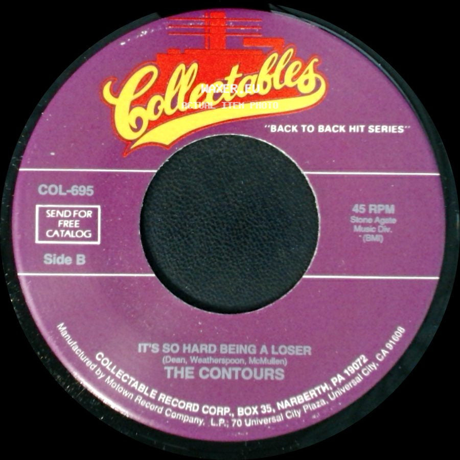 The Contours - Just A Little Misunderstanding / It's So Hard Being A Loser side B