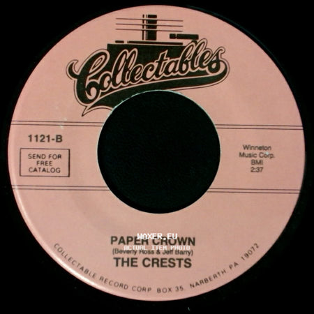 The Crests - Paper Crown / A Year Ago Tonight side A