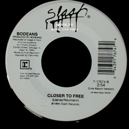 Bodeans - Closer To Free / Closer To Free side A